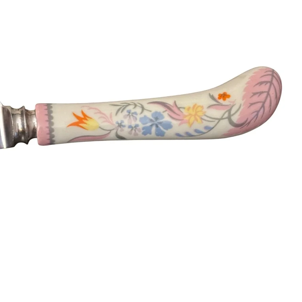 Vintage House of Prill Sheffield Knife-Porcelain, England Handle, Floral Design